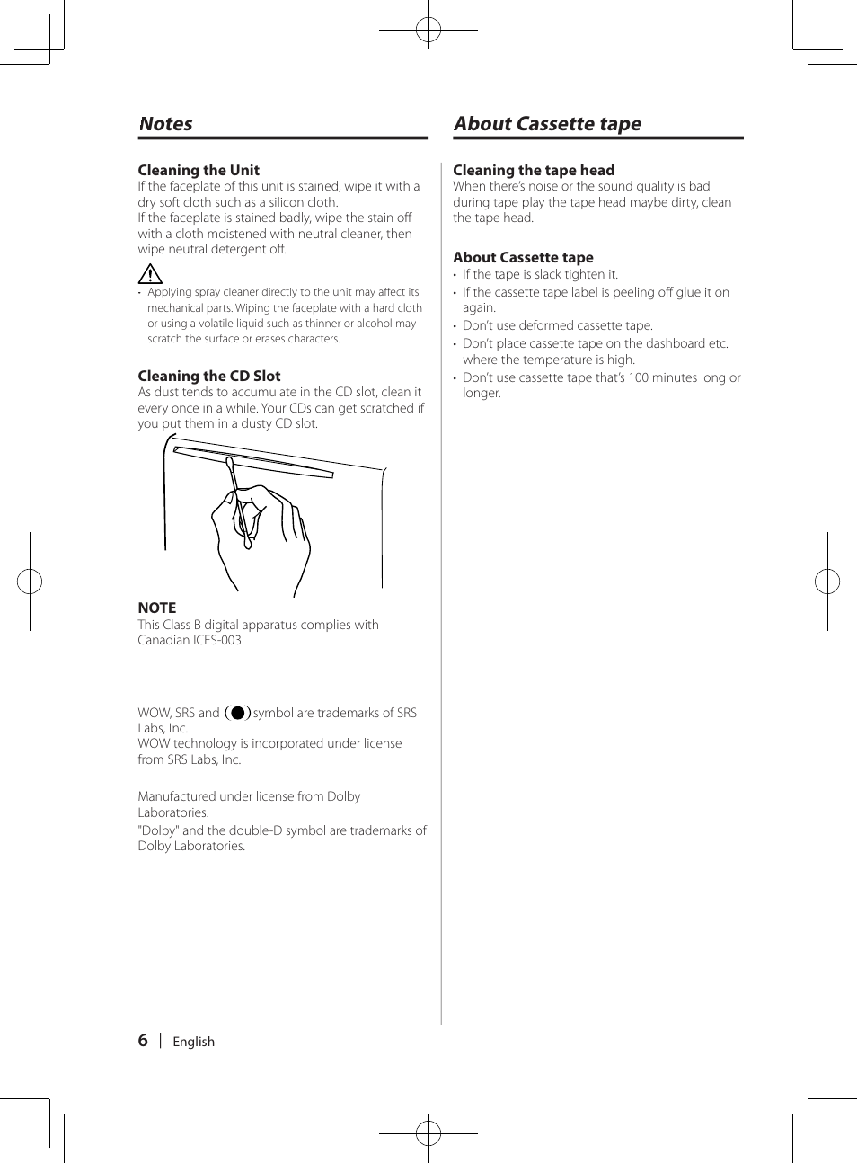 Kenwood DPX-MP4070  EN User Manual | Page 6 / 40