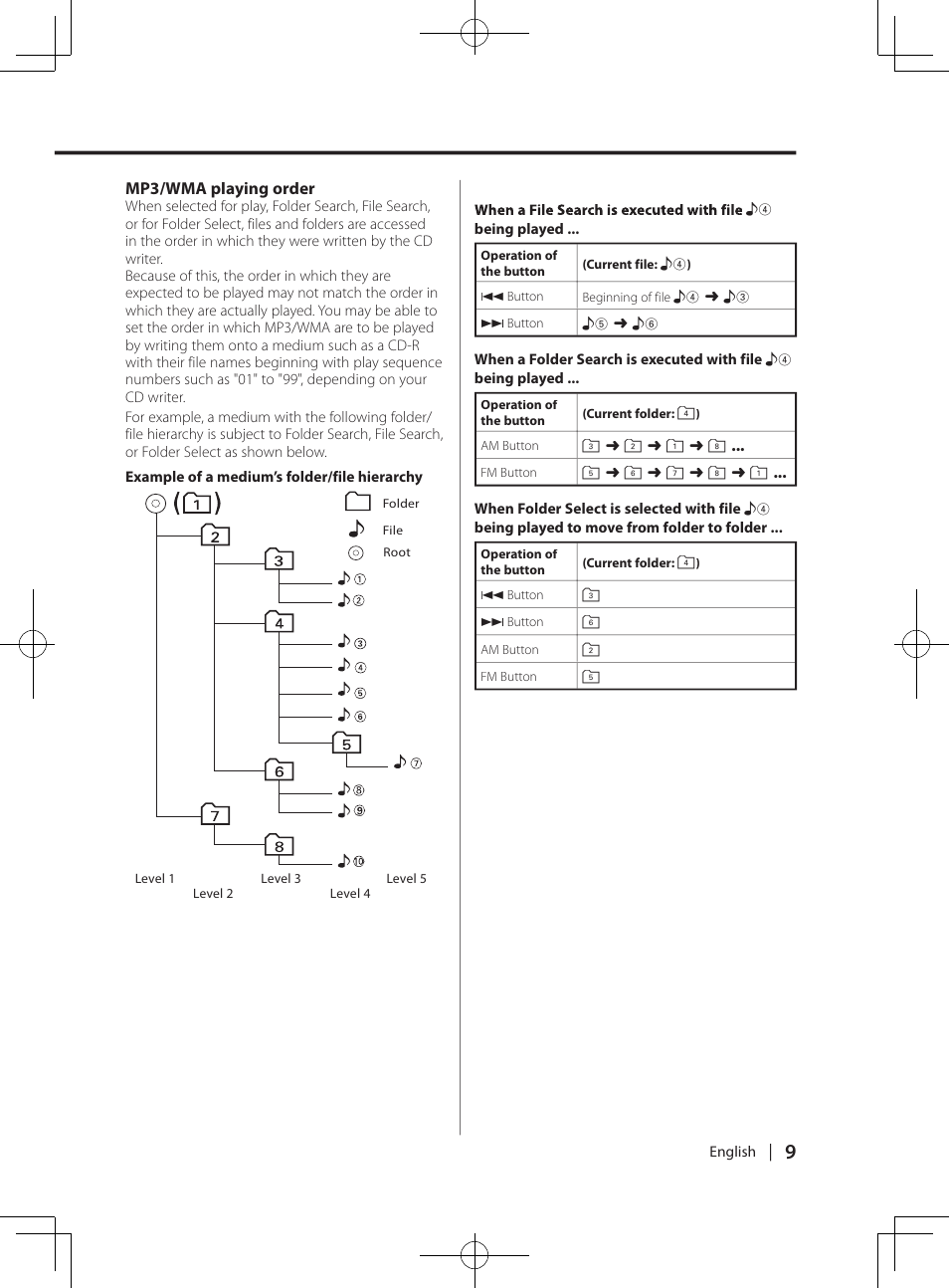 Kenwood DPX-MP4070  EN User Manual | Page 9 / 40