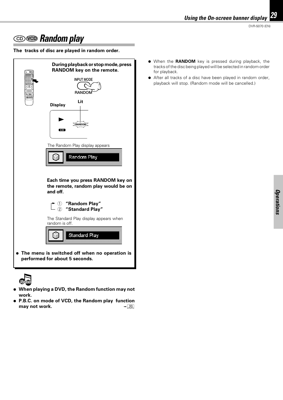 Random play | Kenwood DVR-5070 User Manual | Page 29 / 60