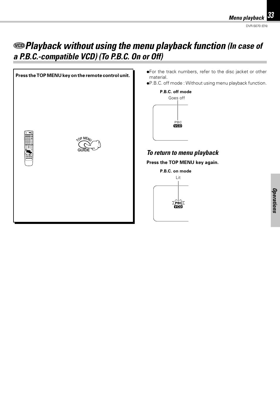 Playback without using the menu playback function | Kenwood DVR-5070 User Manual | Page 33 / 60