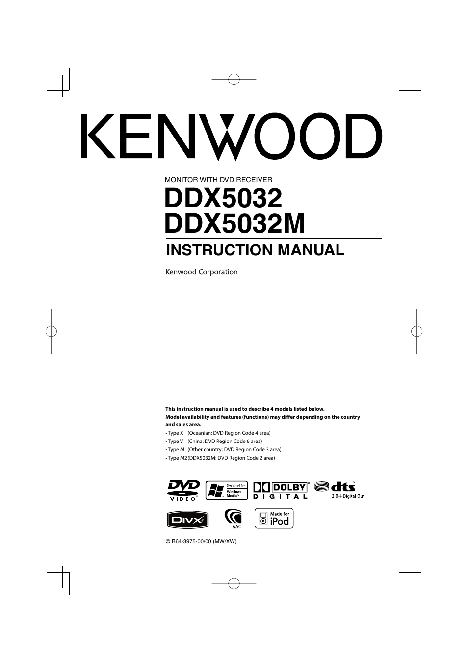 Kenwood DDX5032M User Manual | 92 pages