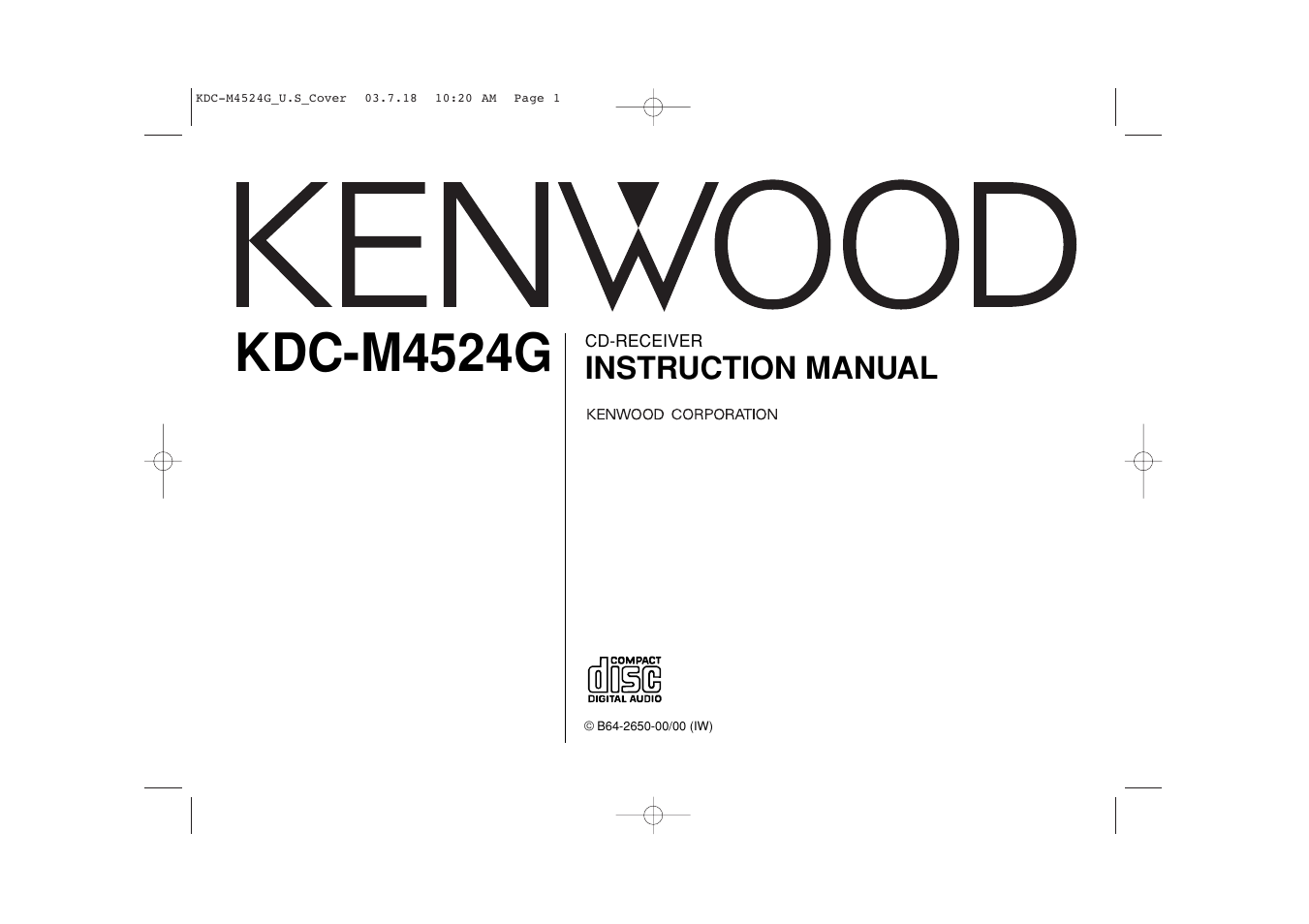 Kenwood KDC-M4524G  EN User Manual | 32 pages