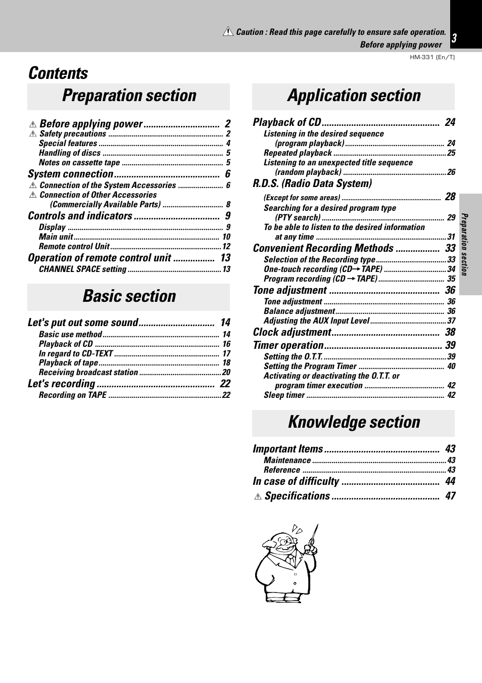 Kenwood HM-331 User Manual | Page 3 / 48