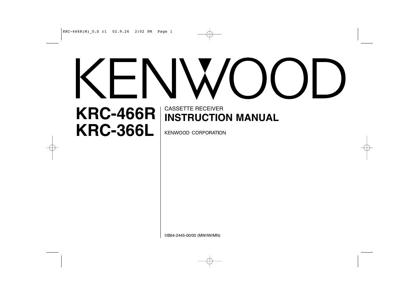 Kenwood KRC-366L User Manual | 32 pages