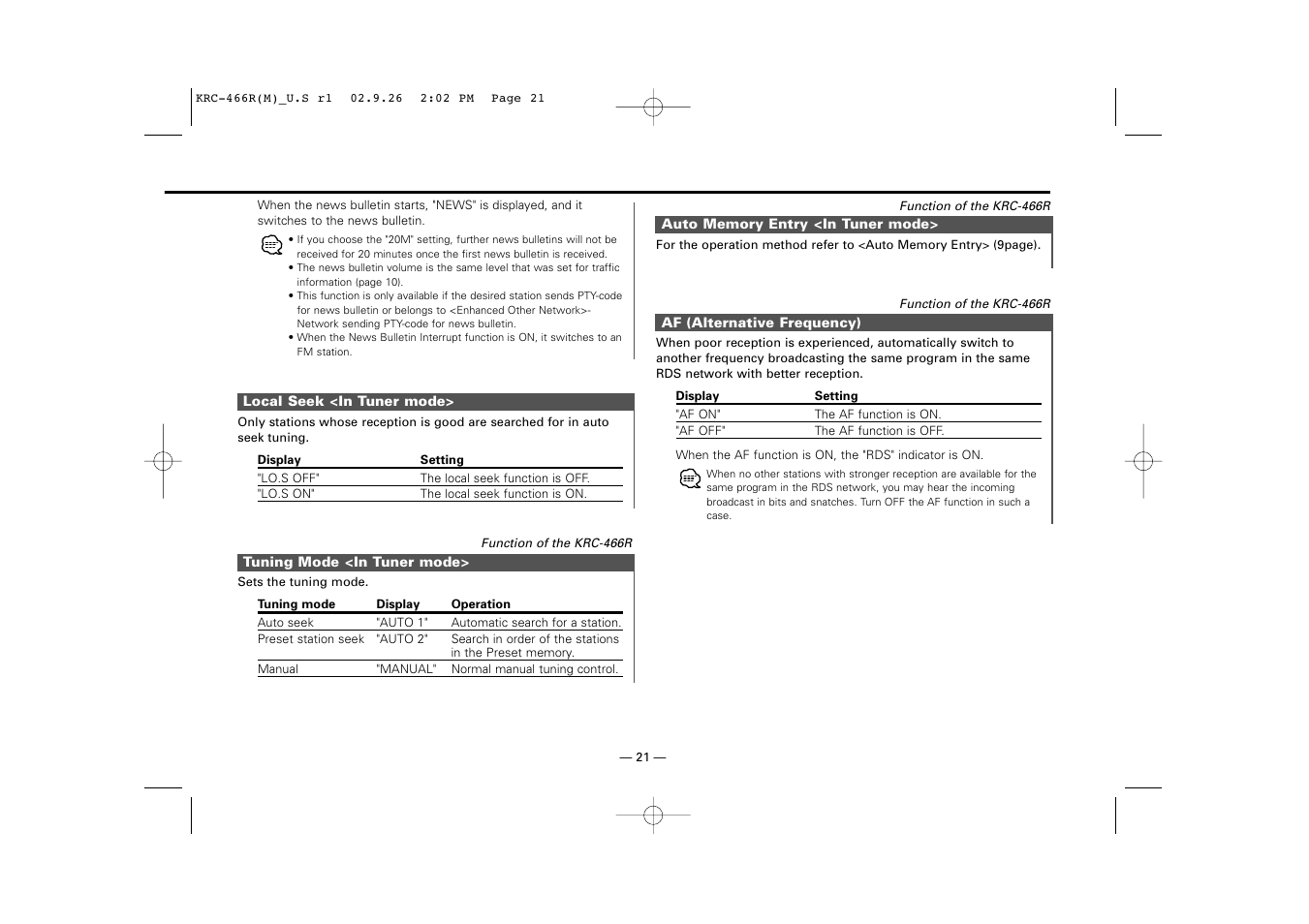 Kenwood KRC-366L User Manual | Page 21 / 32