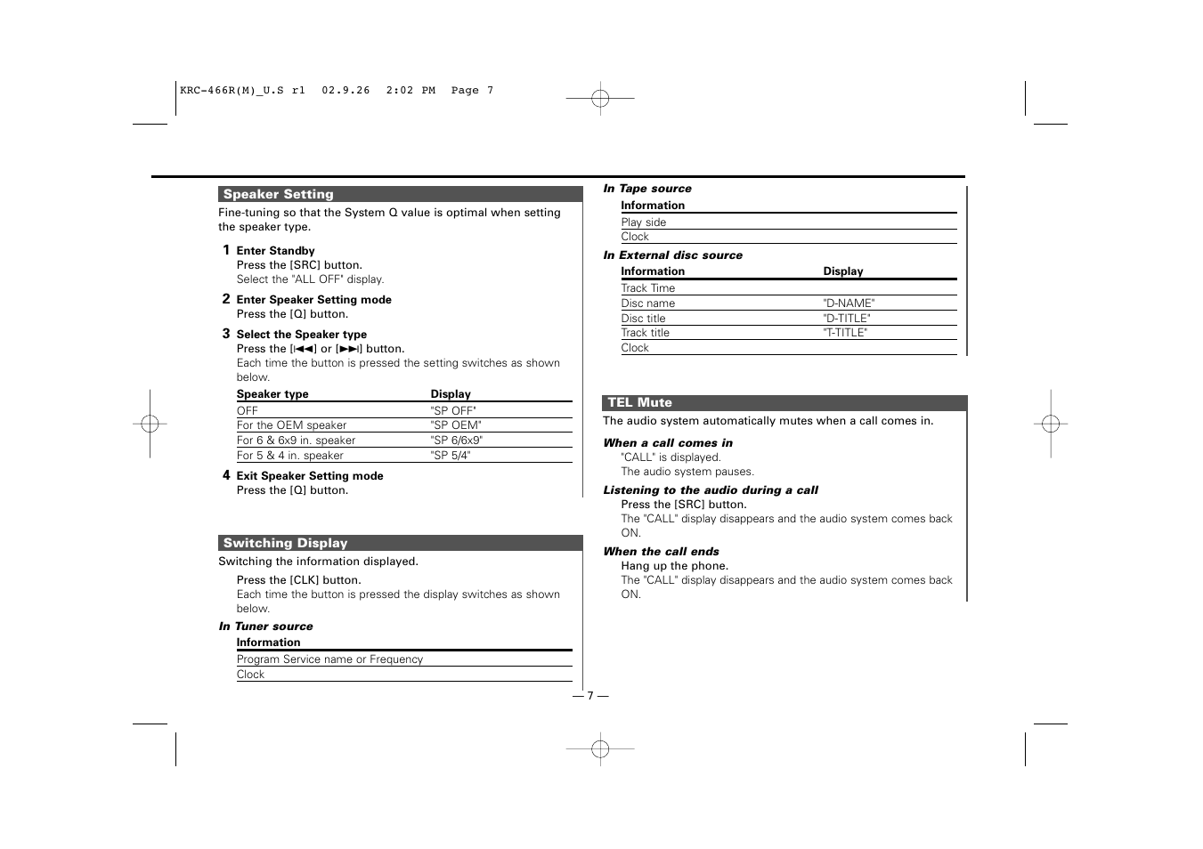 Kenwood KRC-366L User Manual | Page 7 / 32