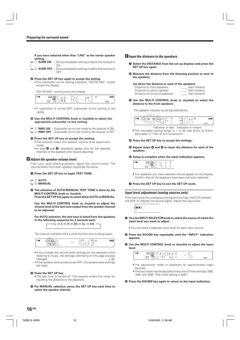 Kenwood VR-606 VR-616 User Manual | Page 16 / 36