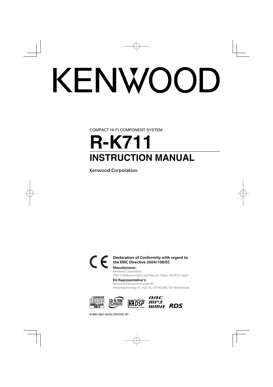 Kenwood R-K711 User Manual | 80 pages