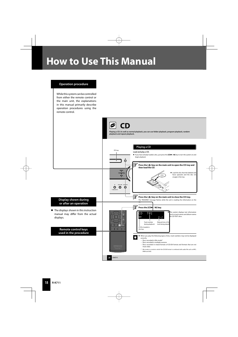 How to use this manual | Kenwood R-K711 User Manual | Page 18 / 80