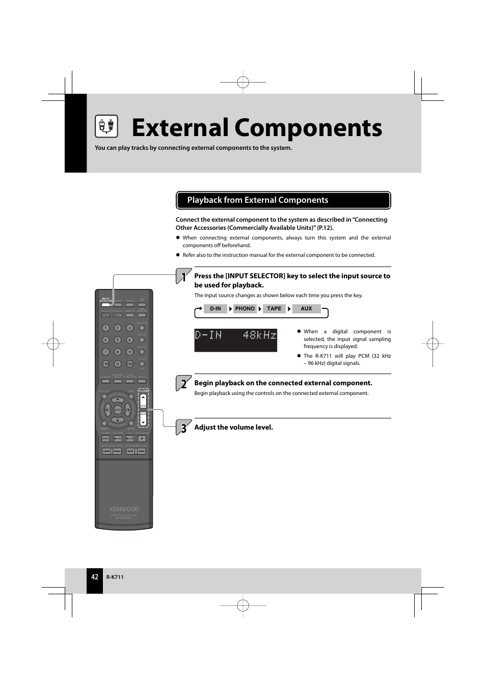 External components | Kenwood R-K711 User Manual | Page 42 / 80