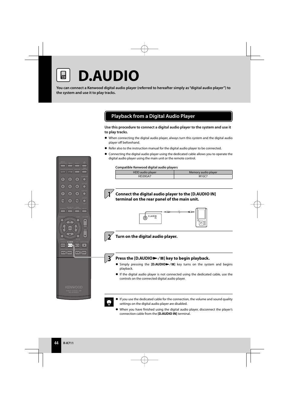 D.audio | Kenwood R-K711 User Manual | Page 44 / 80