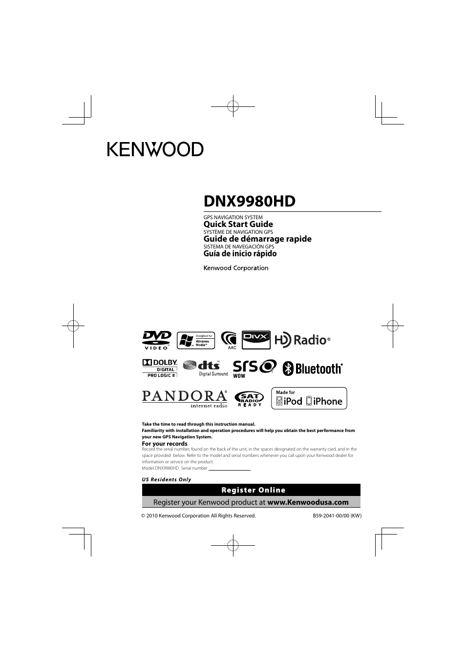 Kenwood DNX9980HD User Manual | 92 pages