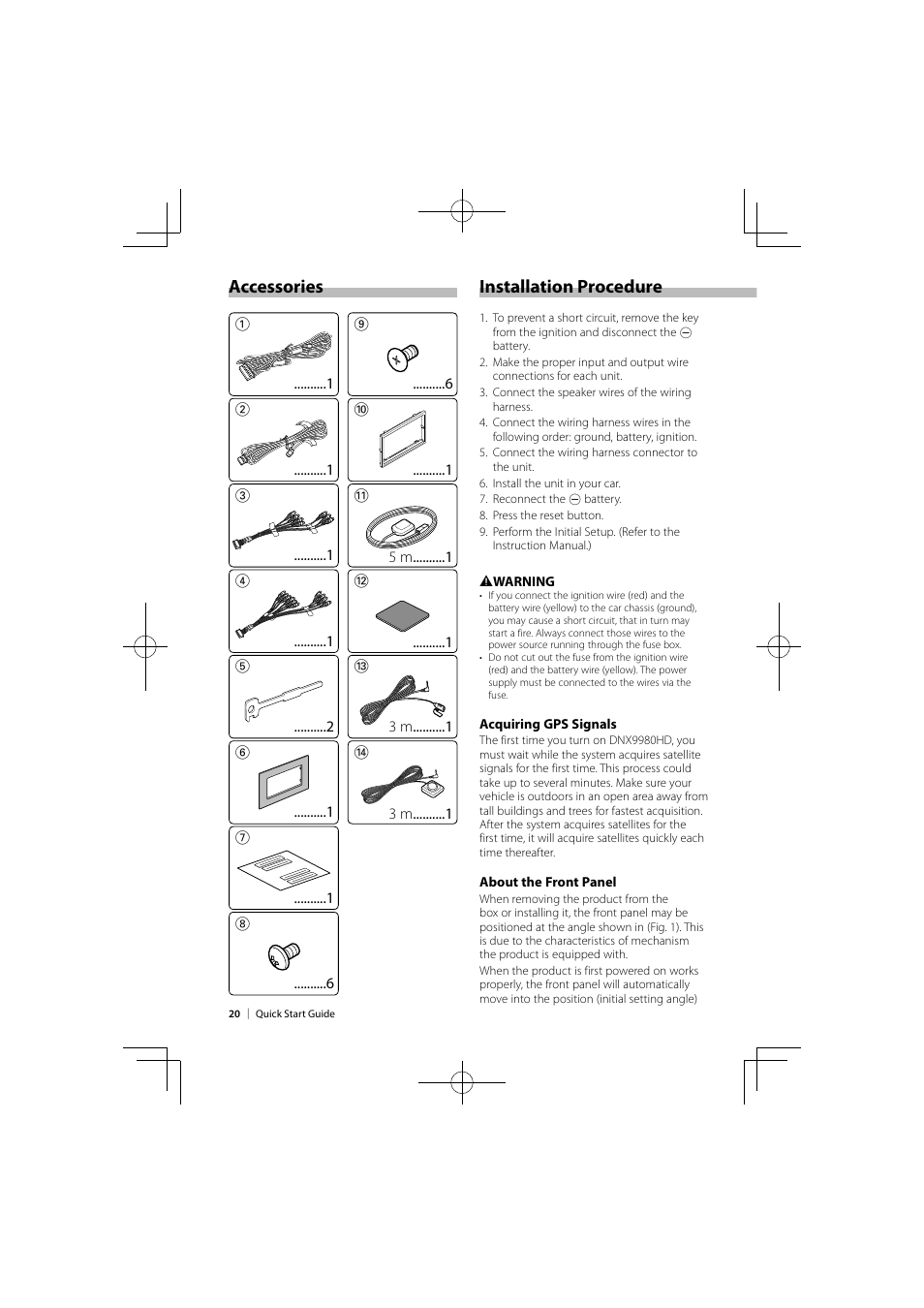 Installation procedure accessories | Kenwood DNX9980HD User Manual | Page 20 / 92