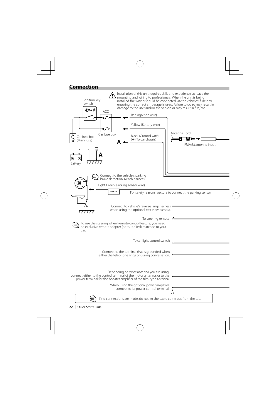 Connection a | Kenwood DNX9980HD User Manual | Page 22 / 92