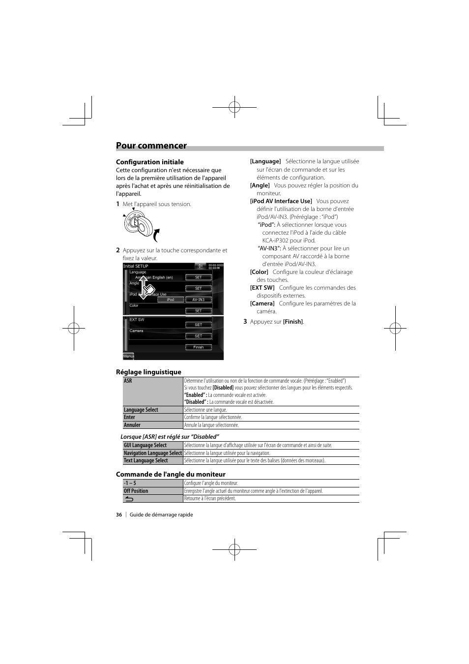 Pour commencer | Kenwood DNX9980HD User Manual | Page 36 / 92