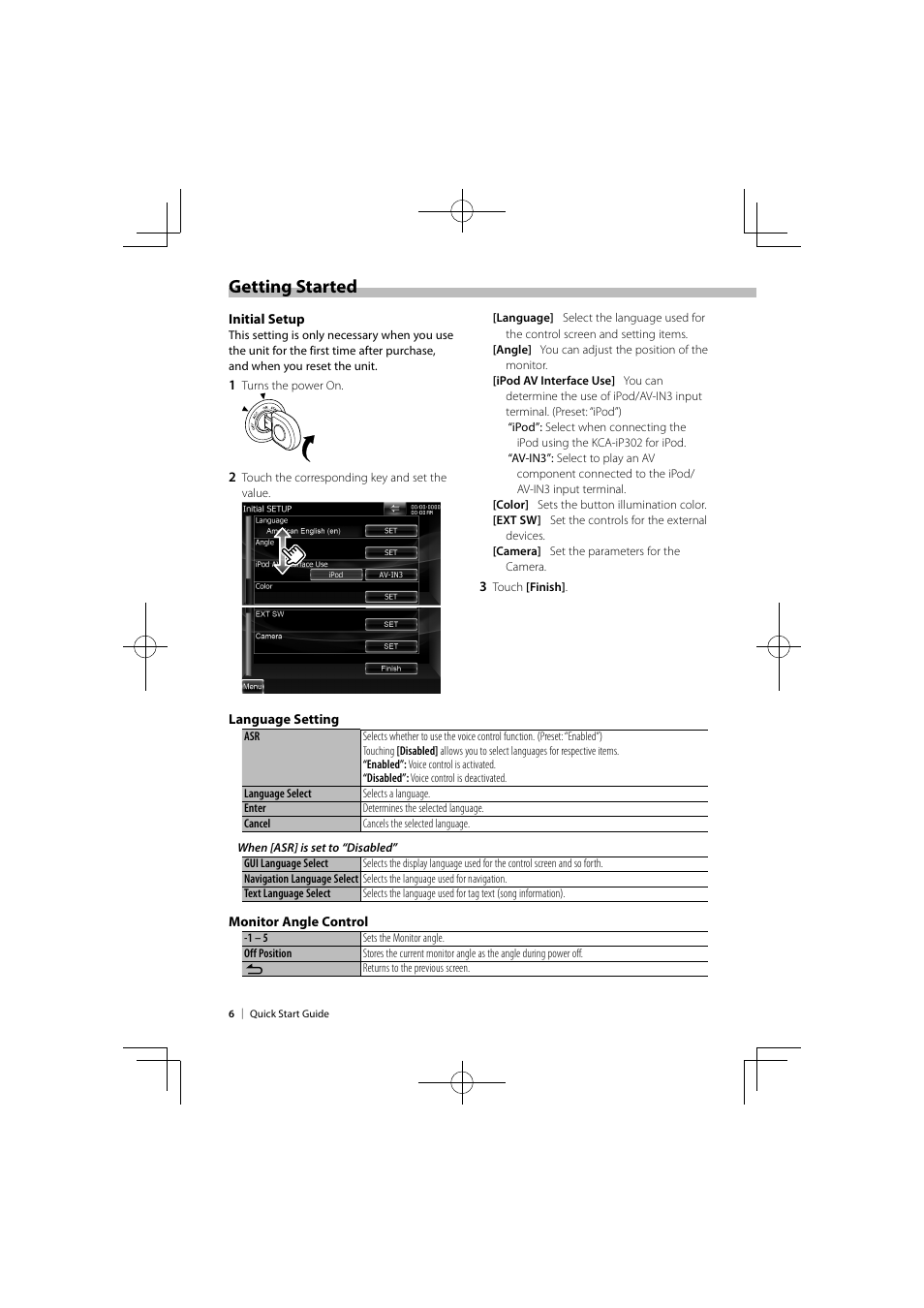 Getting started | Kenwood DNX9980HD User Manual | Page 6 / 92