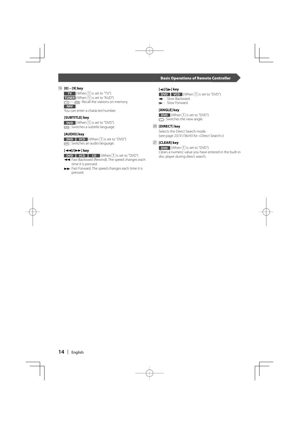 Kenwood Excelon KVT-817DVD User Manual | Page 14 / 112