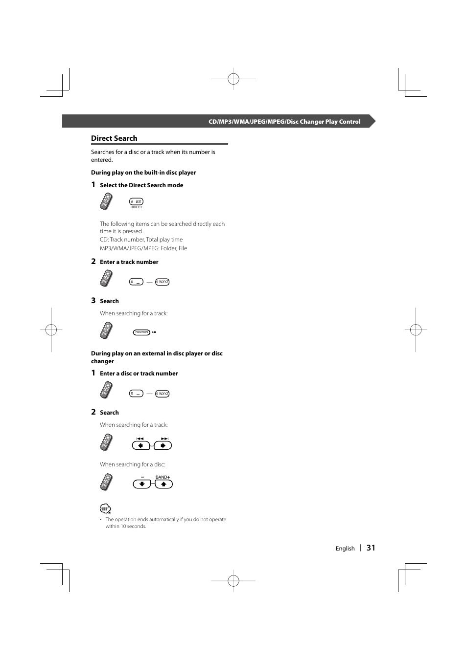 Direct search | Kenwood Excelon KVT-817DVD User Manual | Page 31 / 112