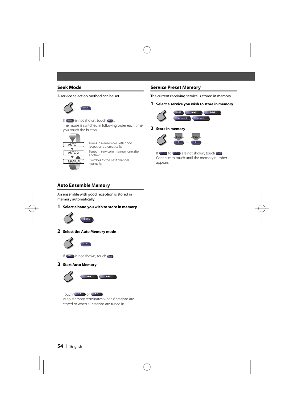 Seek mode | Kenwood Excelon KVT-817DVD User Manual | Page 54 / 112