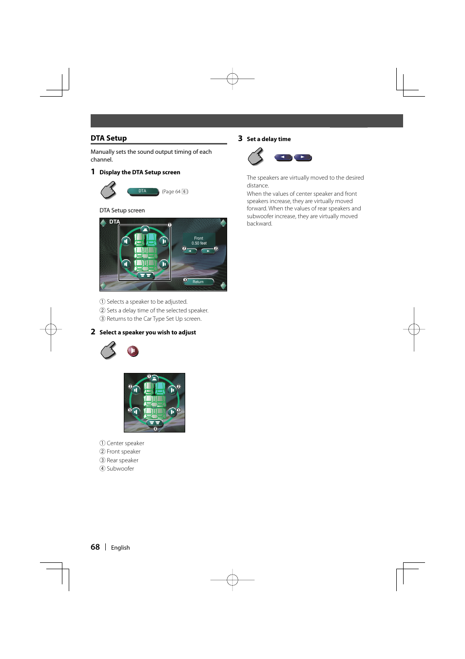 Before use, Dta setup | Kenwood Excelon KVT-817DVD User Manual | Page 68 / 112