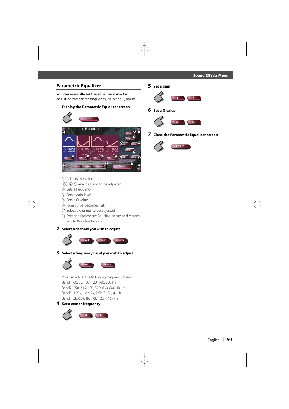 Parametric equalizer | Kenwood Excelon KVT-817DVD User Manual | Page 93 / 112