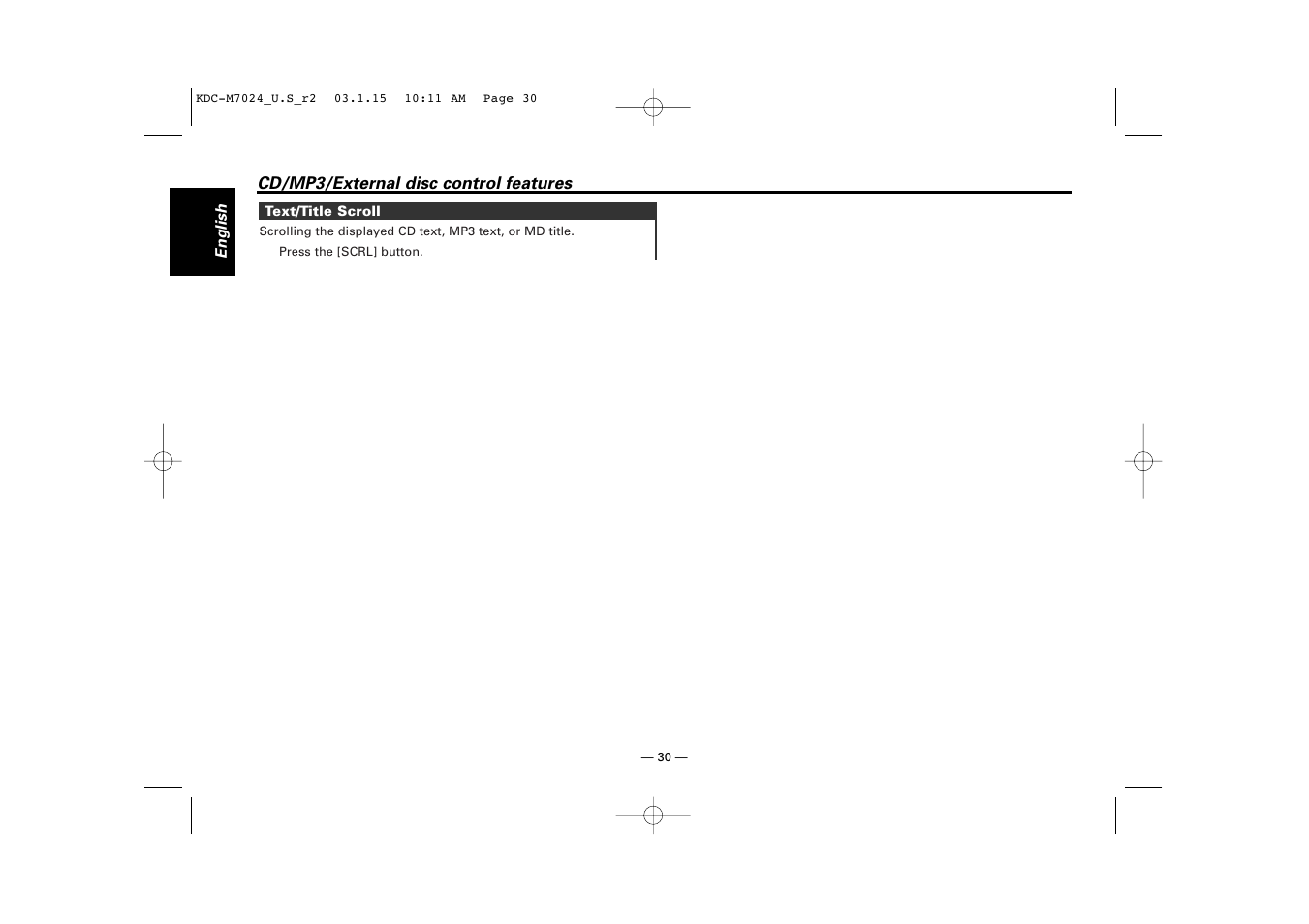 Kenwood KDC-7024 User Manual | Page 30 / 52