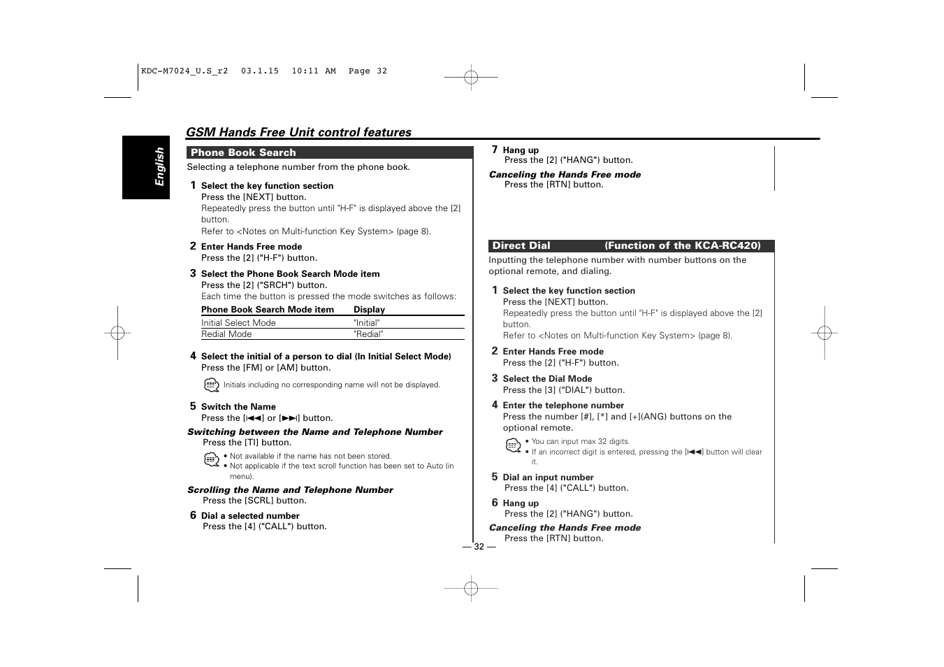 Kenwood KDC-7024 User Manual | Page 32 / 52