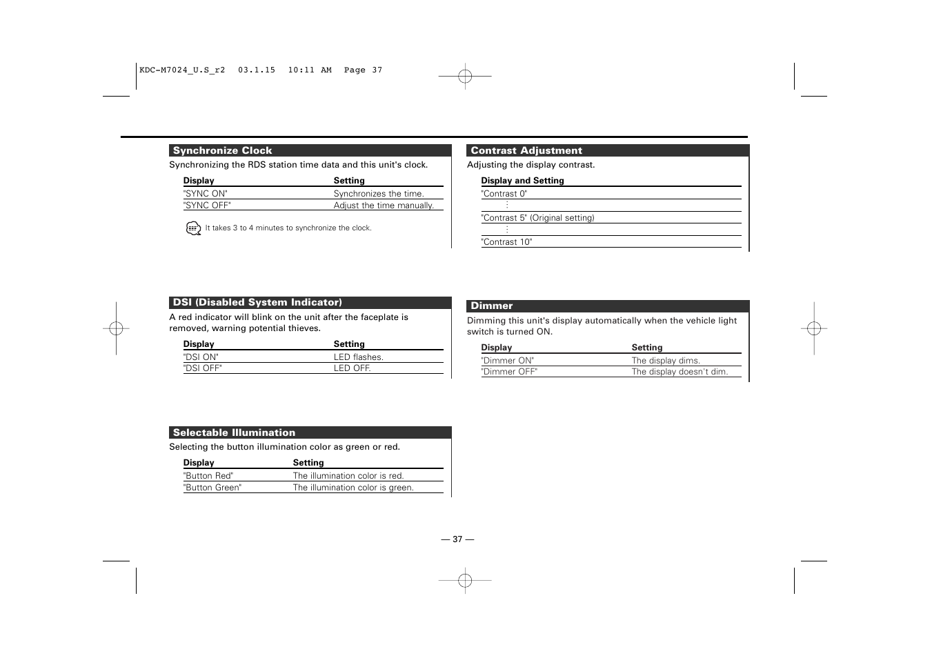 Kenwood KDC-7024 User Manual | Page 37 / 52