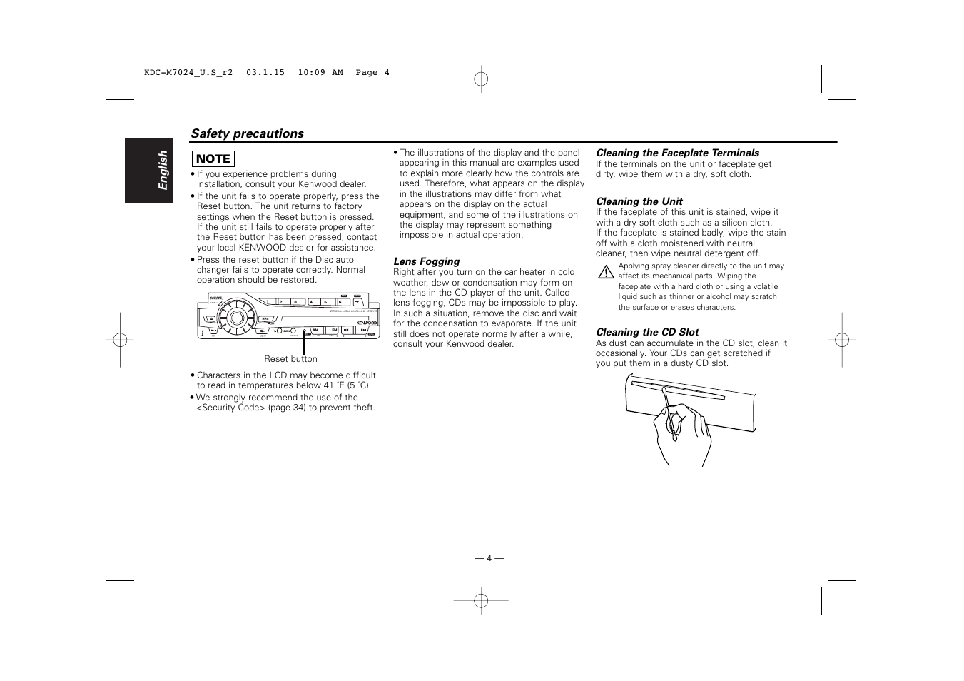 Name.s nf rtn next dab | Kenwood KDC-7024 User Manual | Page 4 / 52