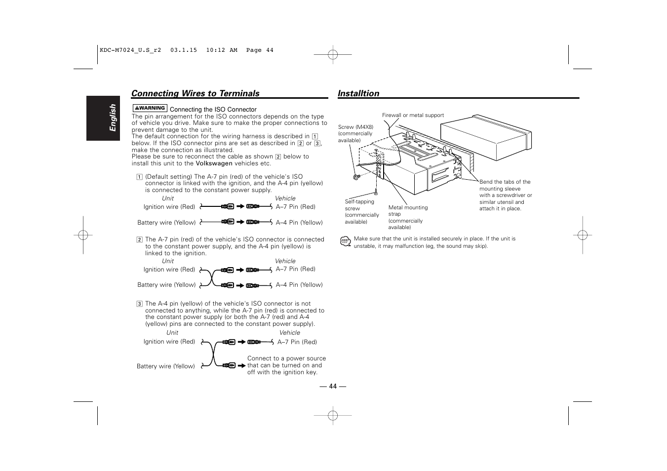 Kenwood KDC-7024 User Manual | Page 44 / 52