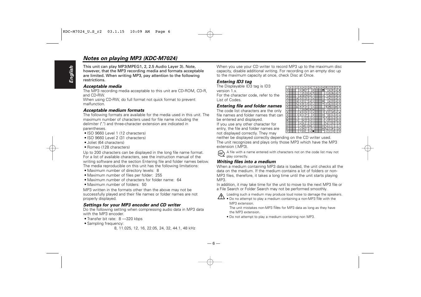 Kenwood KDC-7024 User Manual | Page 6 / 52