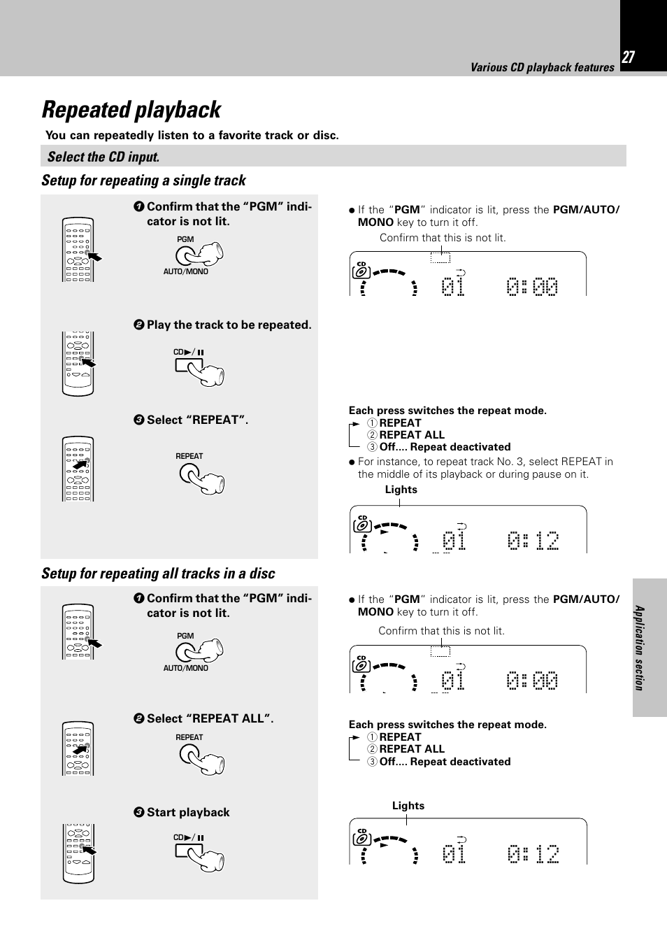 Repeated playback | Kenwood HM-332 User Manual | Page 27 / 48