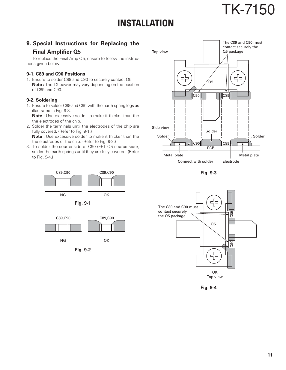 Tk-7150, Installation | Kenwood TK-7150 User Manual | Page 11 / 58