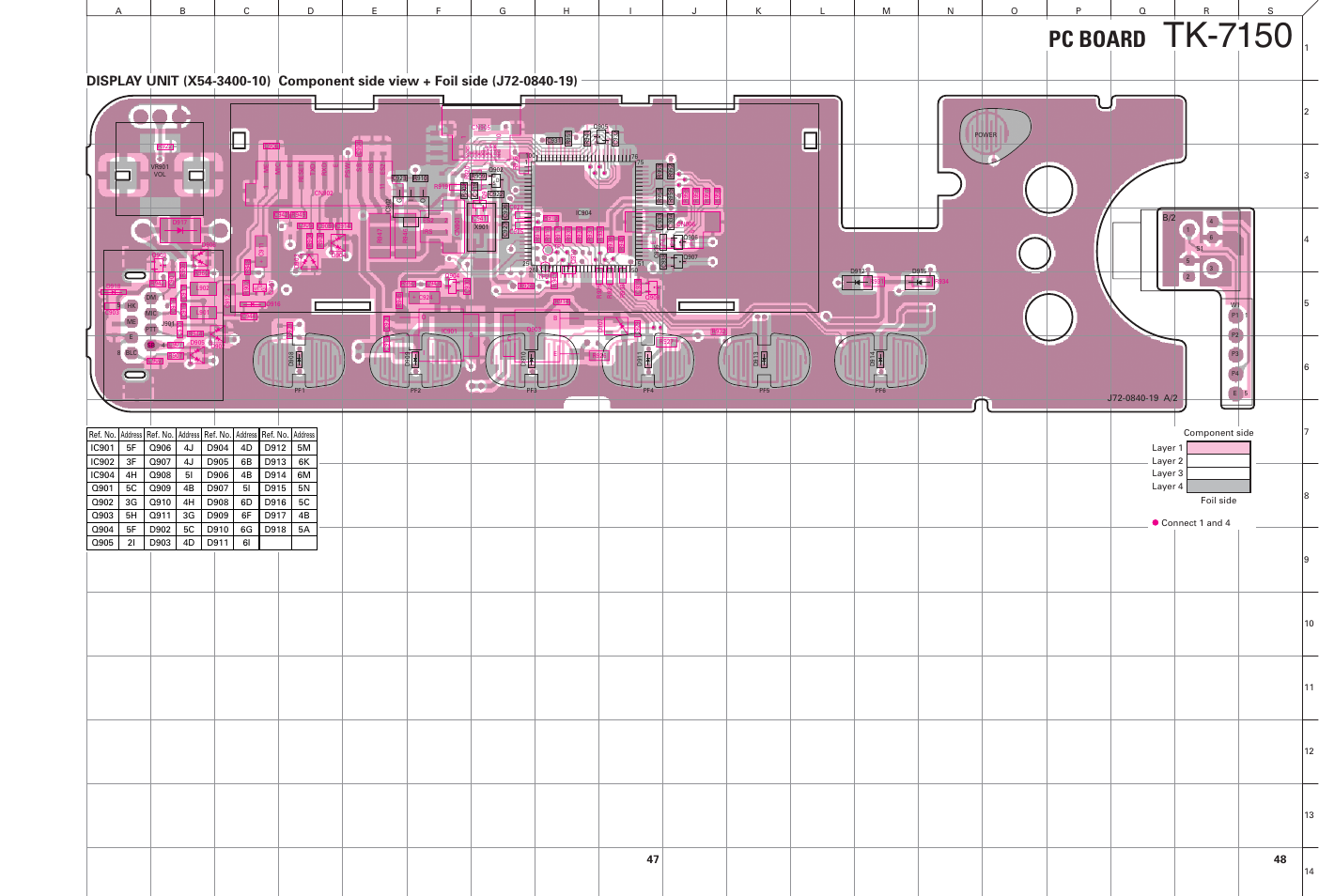 Tk-7150, Pc board | Kenwood TK-7150 User Manual | Page 46 / 58