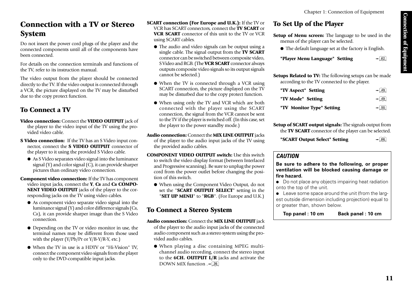 Connection with a tv or stereo system | Kenwood DV-5700 User Manual | Page 11 / 76