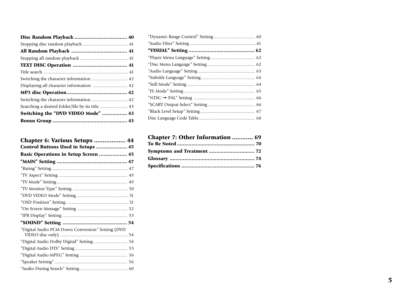 Kenwood DV-5700 User Manual | Page 5 / 76