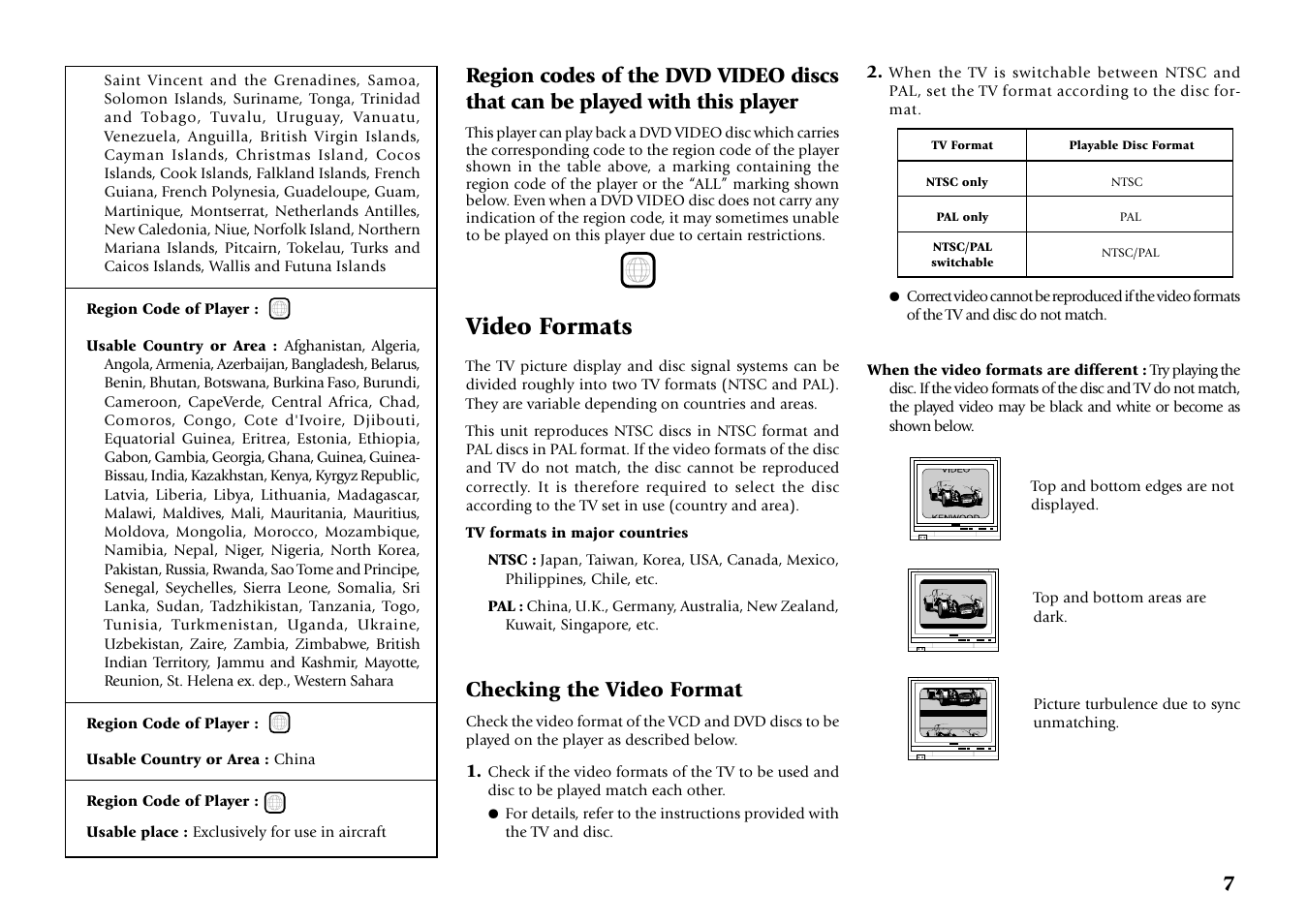 Video formats, Checking the video format | Kenwood DV-5700 User Manual | Page 7 / 76