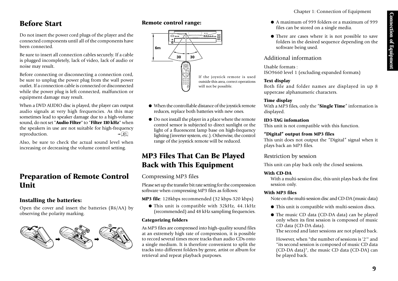 Before start, Preparation of remote control unit | Kenwood DV-5700 User Manual | Page 9 / 76