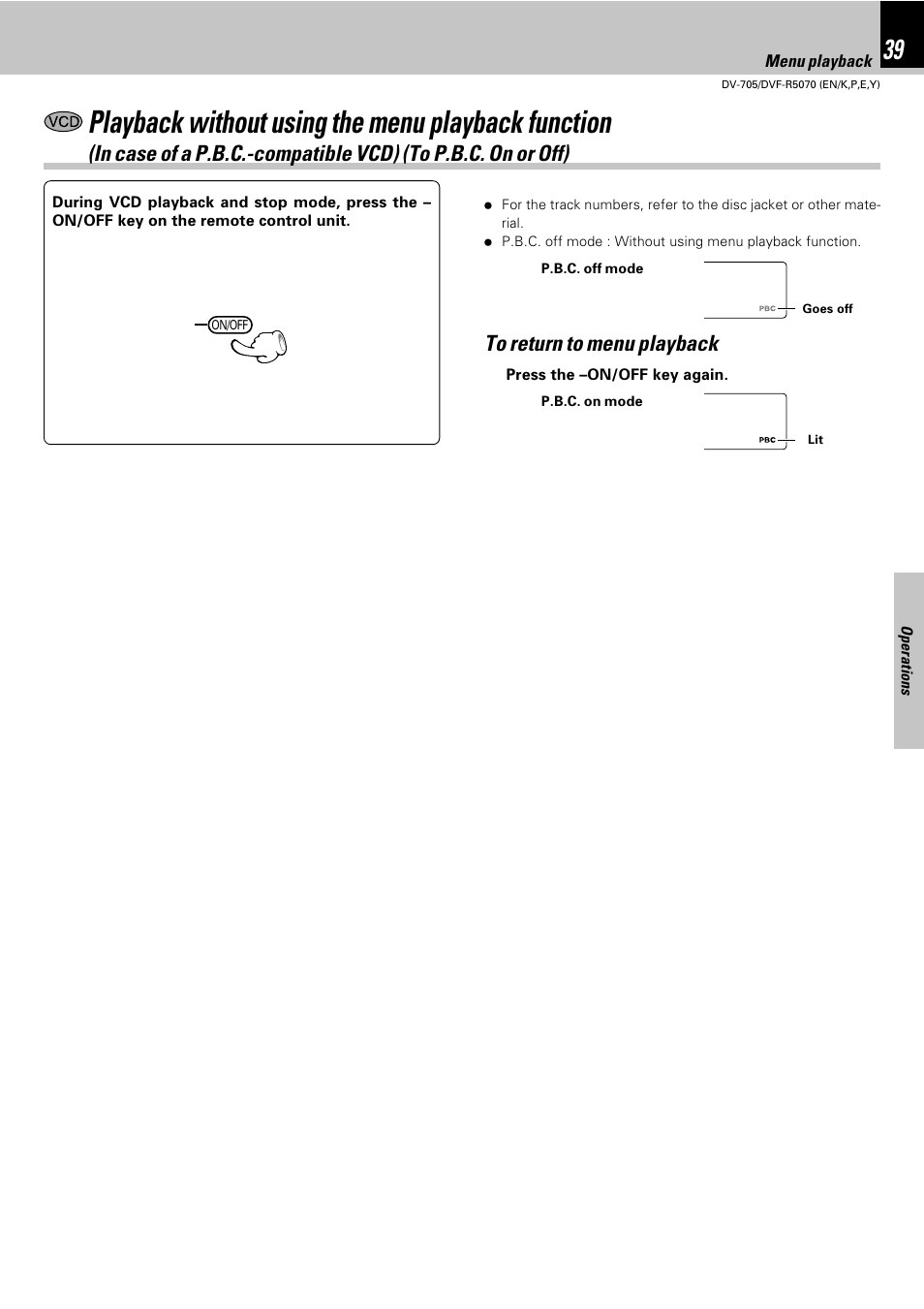 Playback without using the menu playback function | Kenwood DV-705 User Manual | Page 39 / 48