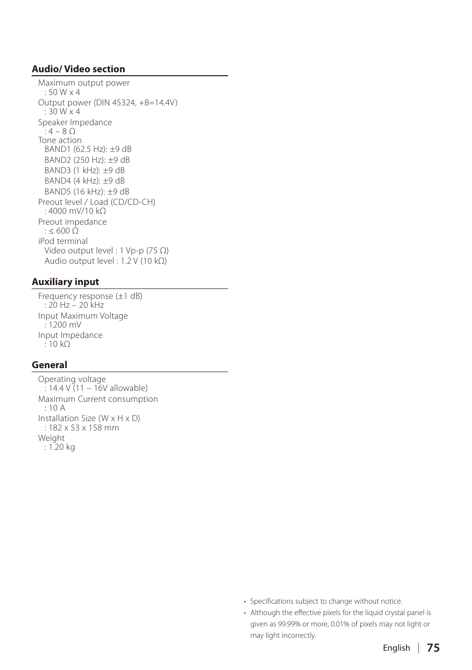 Kenwood DIGITAL MEDIA RECEIVER KIV-700 User Manual | Page 75 / 76
