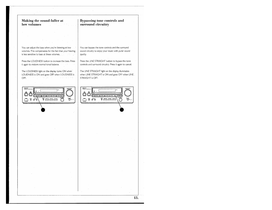 Making the sound fuller at low volumes, Bypassing tone controls and surround circuitry | Kenwood 855 AV User Manual | Page 13 / 56