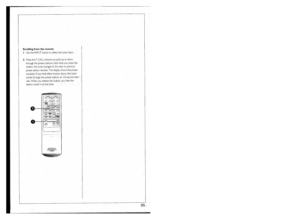 Scrolling from the remote | Kenwood 855 AV User Manual | Page 23 / 56