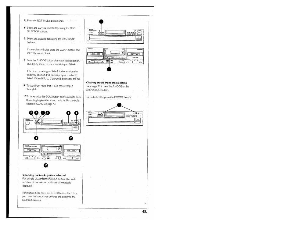 Checking the tracks you’ve selected, Clearing tracks from the selection | Kenwood 855 AV User Manual | Page 45 / 56