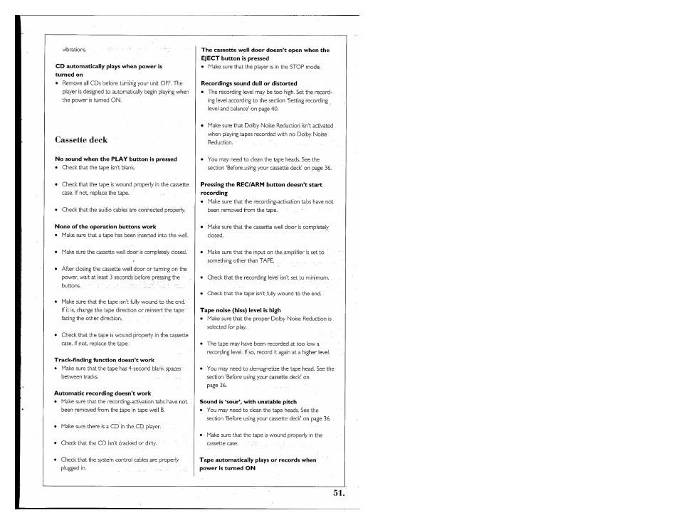 Cassette deck | Kenwood 855 AV User Manual | Page 51 / 56