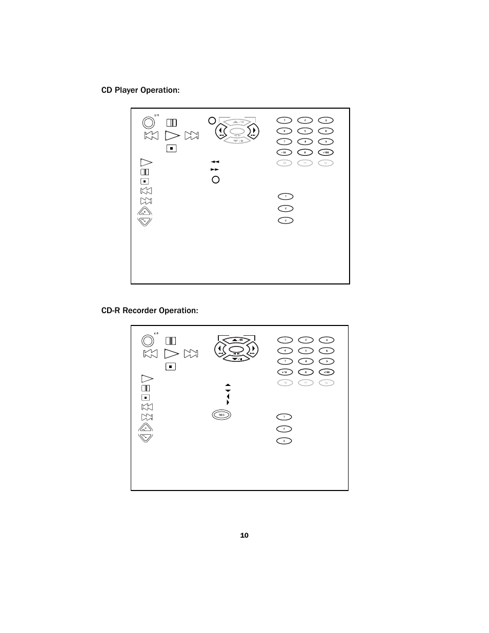 Cd player operation: cd-r recorder operation | Kenwood Sovereign LCD Remote Control User Manual | Page 10 / 16