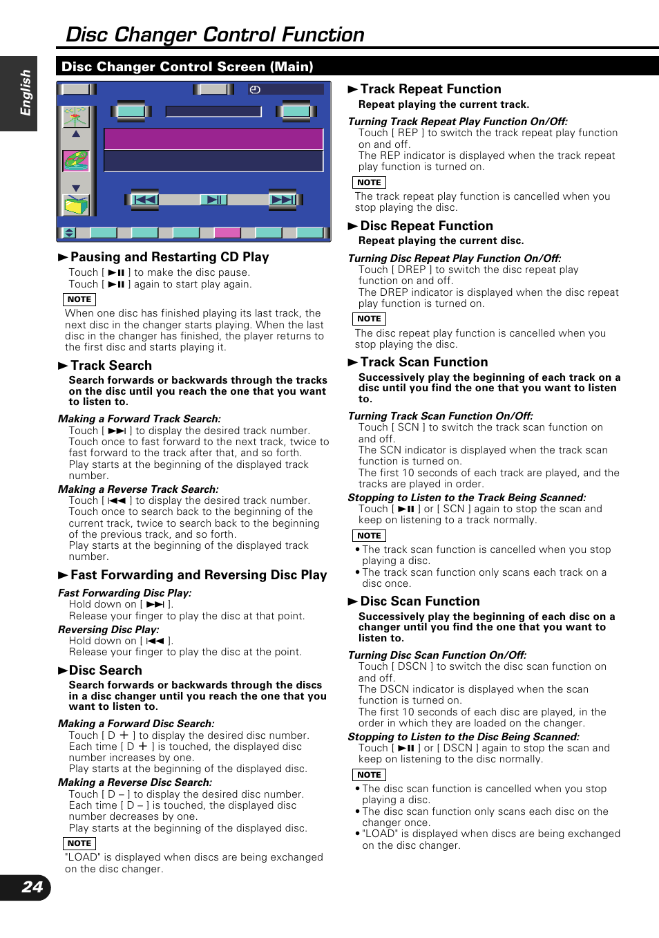 Disc changer control function | Kenwood KVC-1000 User Manual | Page 24 / 36