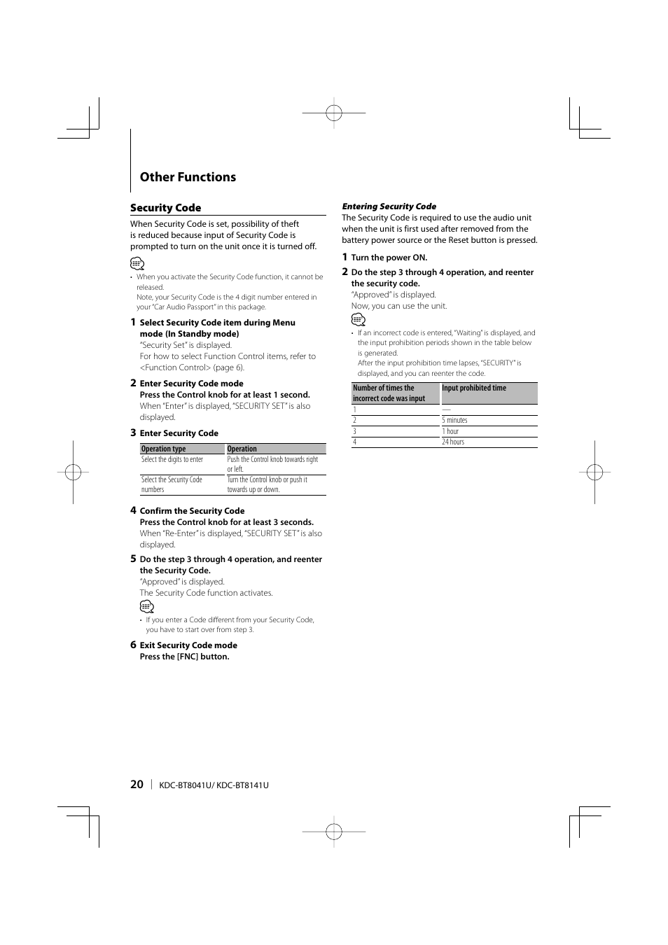 Other functions | Kenwood KDC-BT8041U User Manual | Page 20 / 48