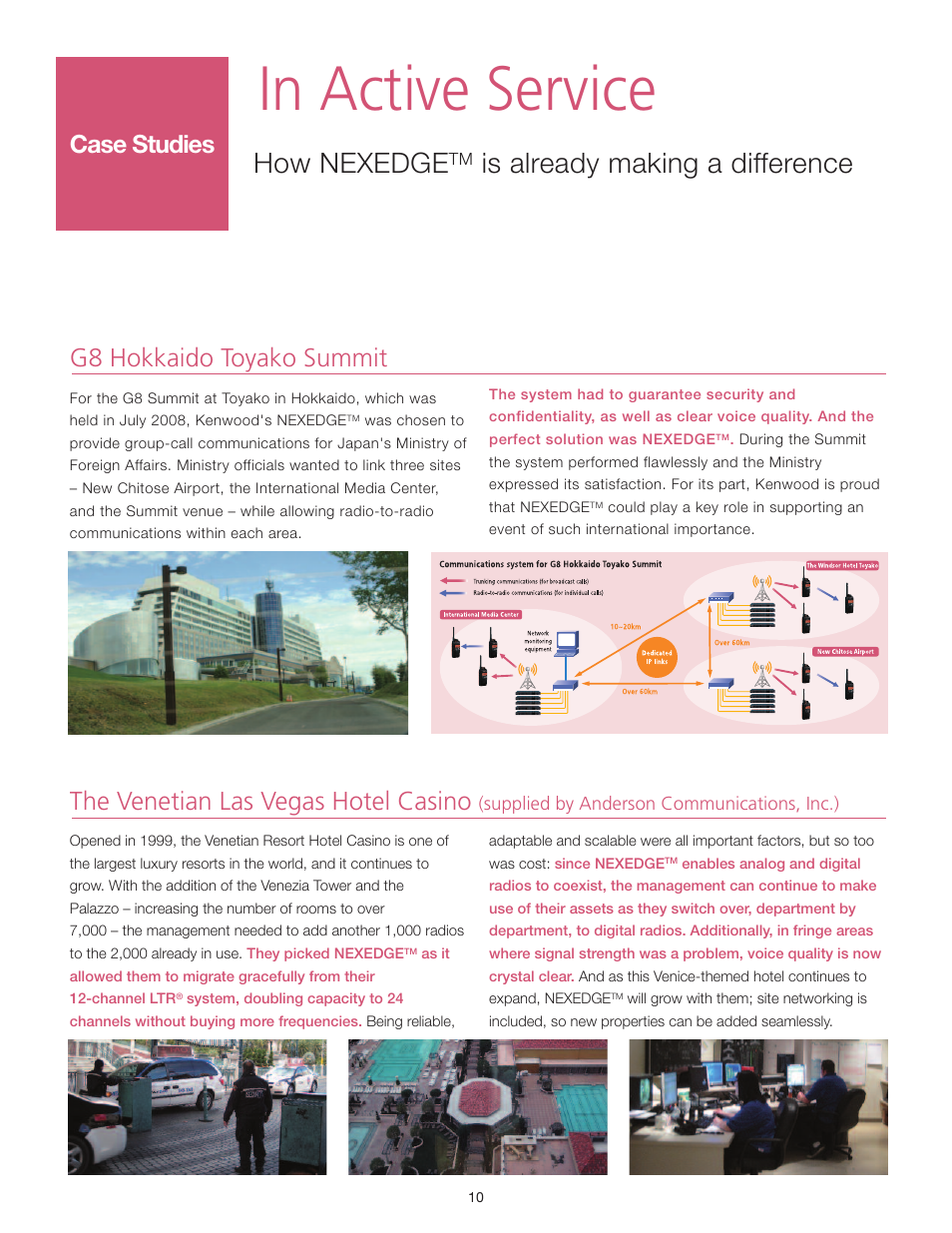 How nexedge, Is already making a difference, Case studies | Kenwood NEXEDGE NXR-700 User Manual | Page 10 / 12