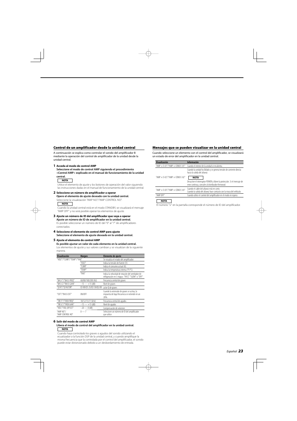 Kenwood KAC-X542 User Manual | Page 23 / 28