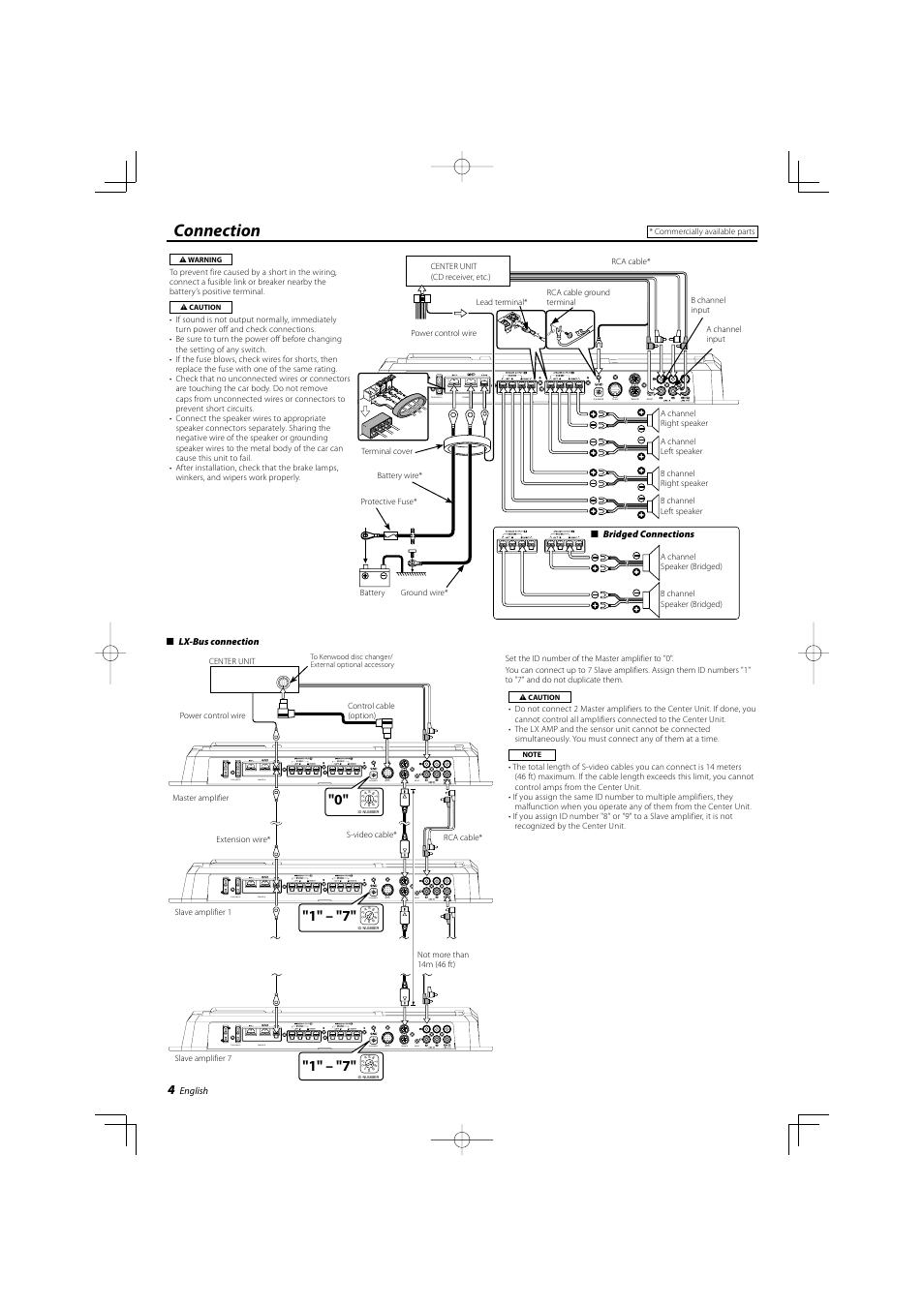 Connection | Kenwood KAC-X542 User Manual | Page 4 / 28